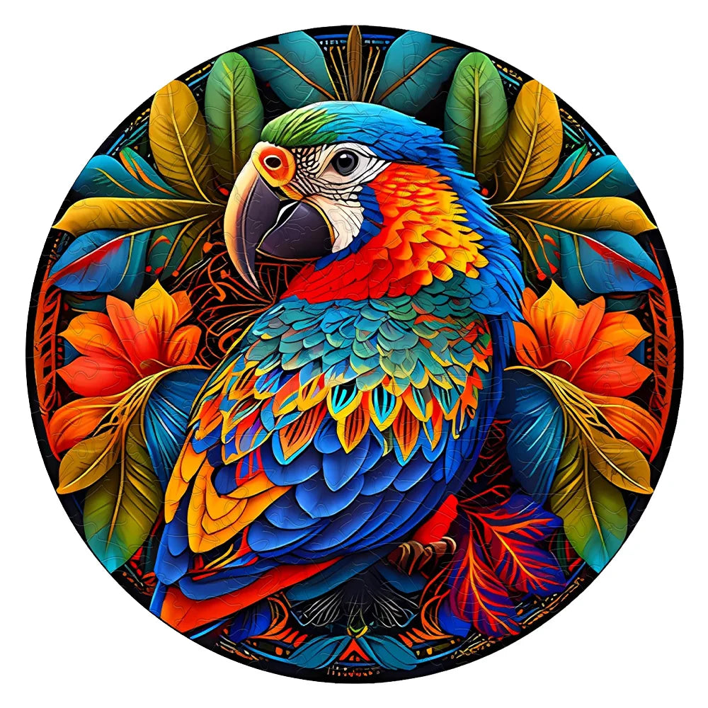 Cozy Parrot - Wooden Jigsaw Puzzle