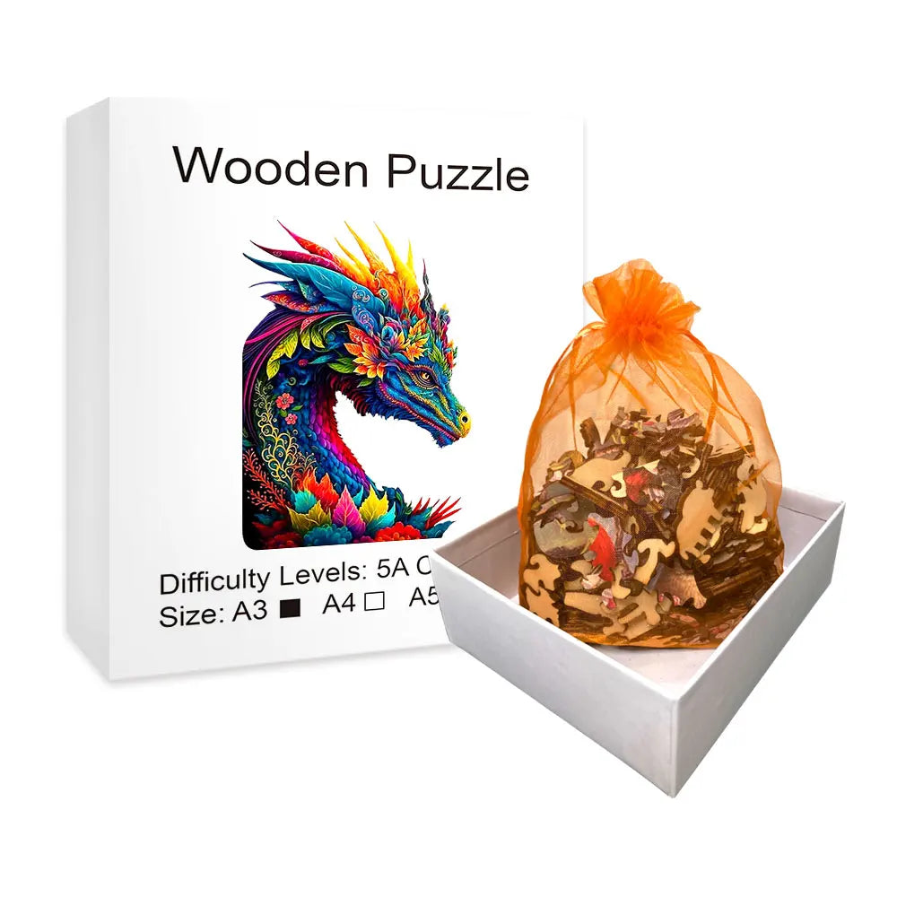 Colorful Dragon - Wooden Jigsaw Puzzle