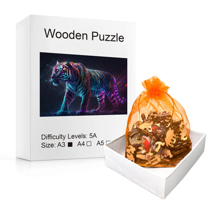 Tiger Blue - Wooden Jigsaw Puzzle