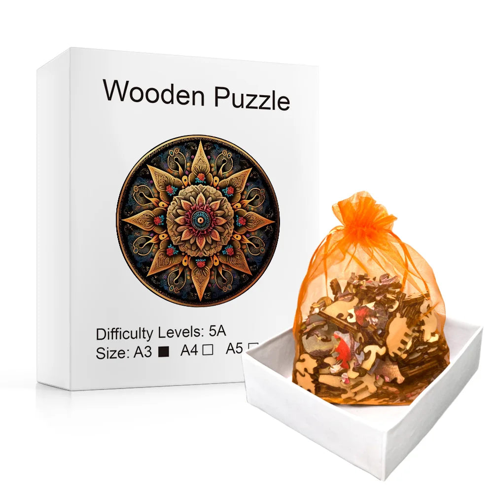 Golden Mandala - Wooden Jigsaw Puzzle