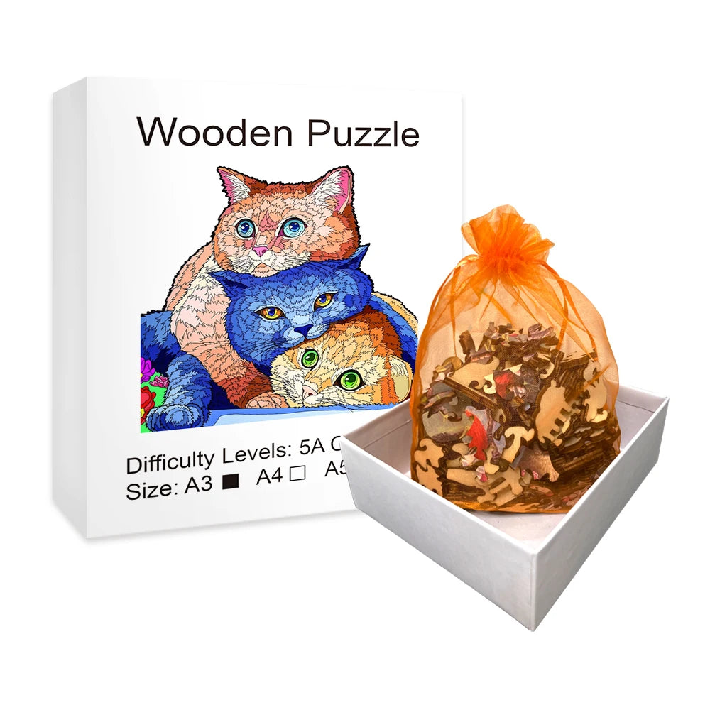 Sleepy Cats - Wooden Jigsaw Puzzle