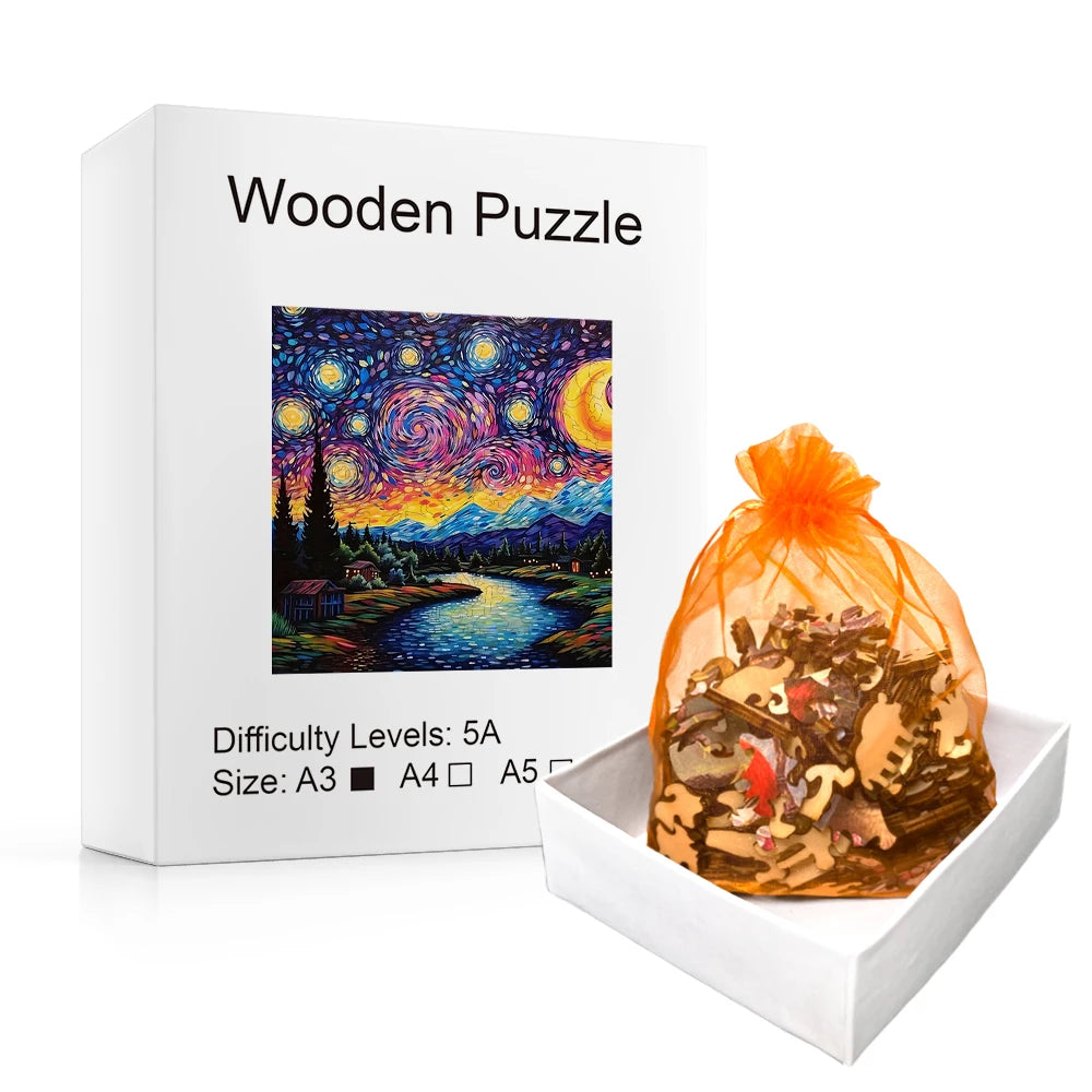 Starry Night - Wooden Jigsaw Puzzle