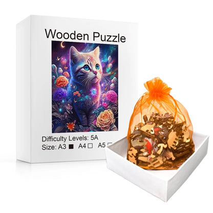 Dreamy Nights Kitten - Wooden Jigsaw Puzzle