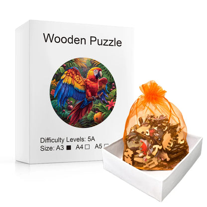 Tropical Parrot - Wooden Jigsaw Puzzle