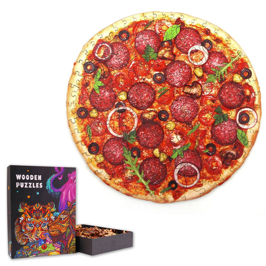 Salami Pizza - Wooden Jigsaw Puzzle