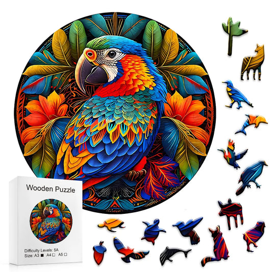 Cozy Parrot - Wooden Jigsaw Puzzle