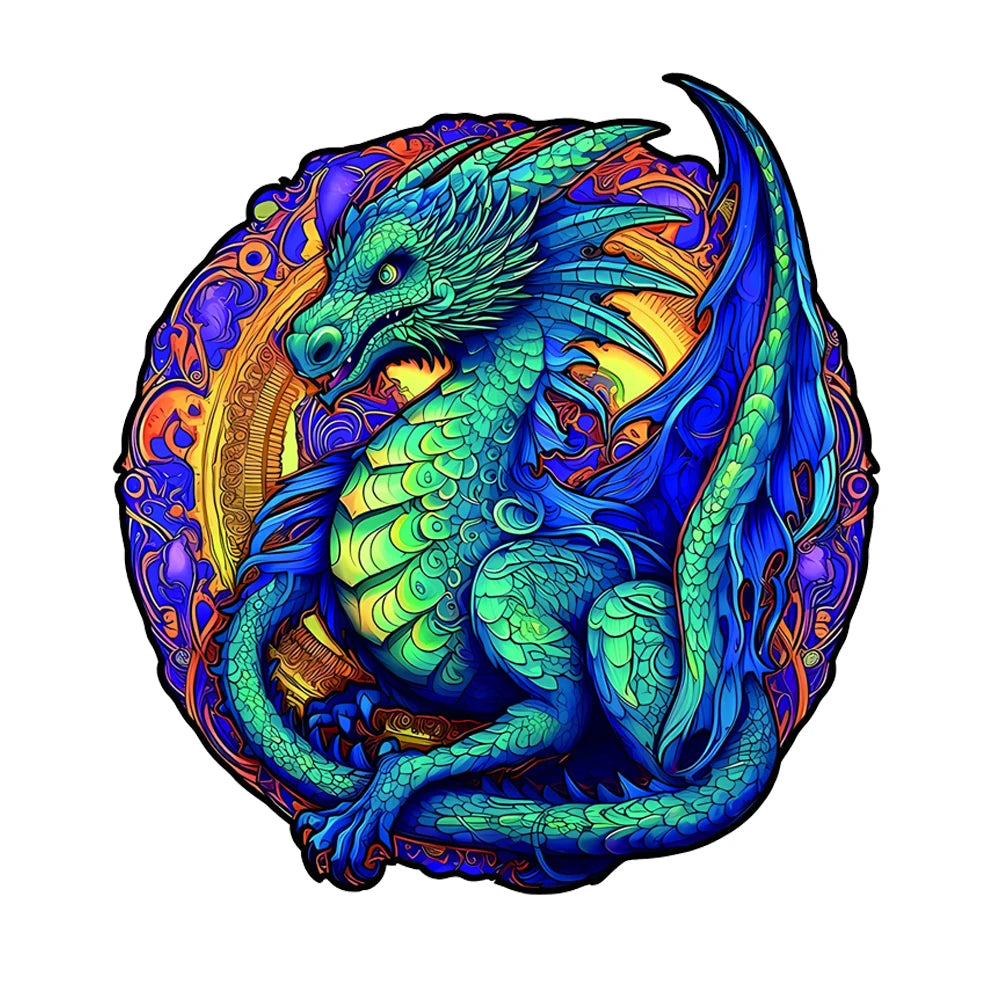 Ultraviolet Dragon - Wooden Jigsaw Puzzle