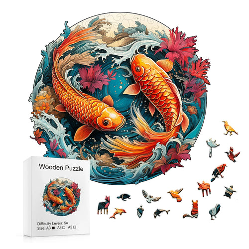 Stunning Japanese Koi - Wooden Jigsaw Puzzle