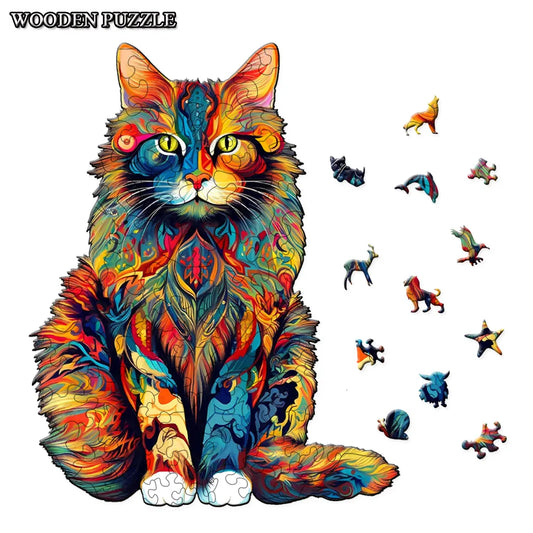 Color Changing Cat - Wooden Jigsaw Puzzle