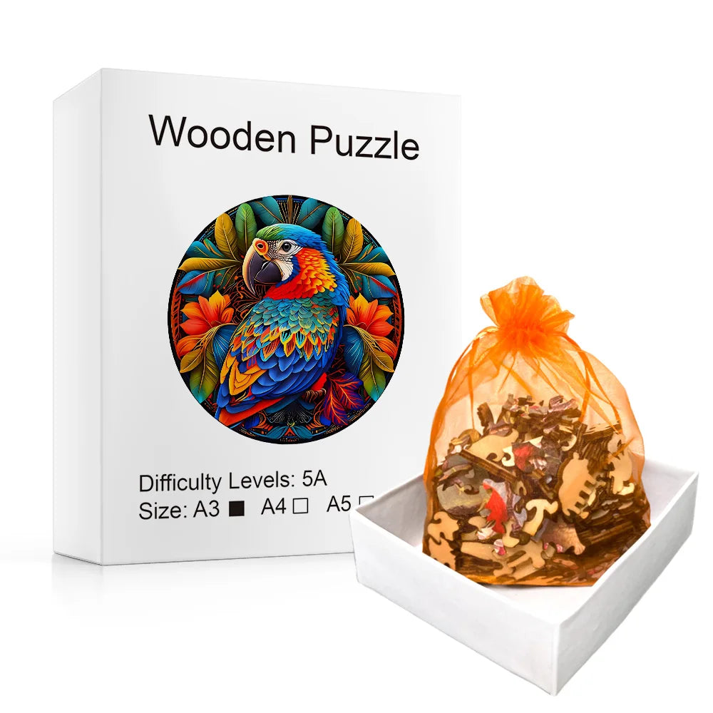 Cozy Parrot - Wooden Jigsaw Puzzle