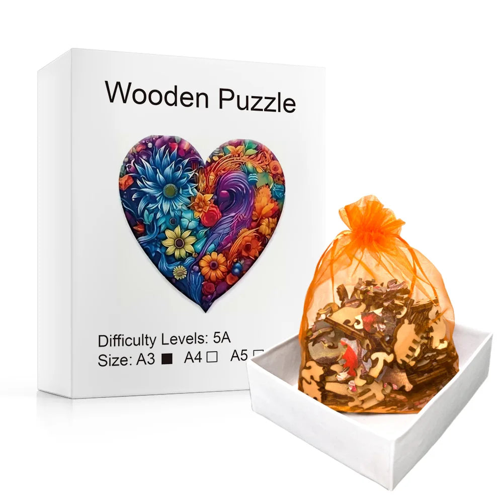 Blooming Heart - Wooden Jigsaw Puzzle