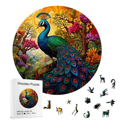 Garden Peacock - Wooden Jigsaw Puzzle