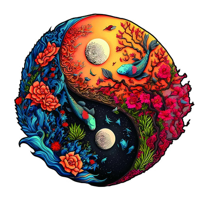 Koi Yin Yang - Wooden Jigsaw Puzzle