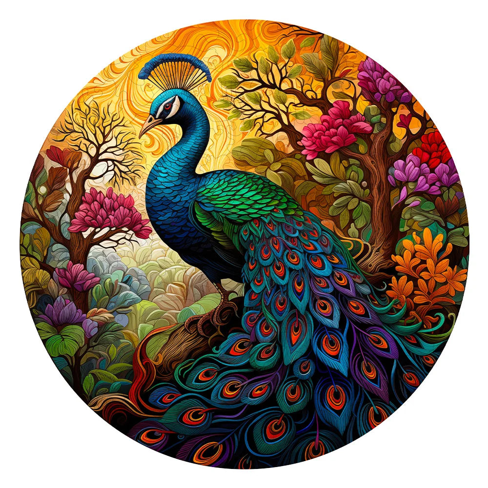 Garden Peacock - Wooden Jigsaw Puzzle