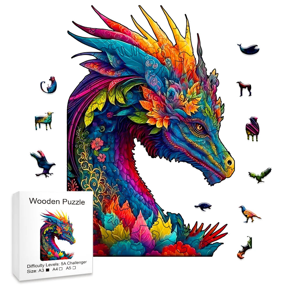 Colorful Dragon - Wooden Jigsaw Puzzle