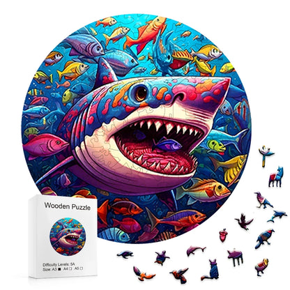 Colorful Shark - Wooden Jigsaw Puzzle