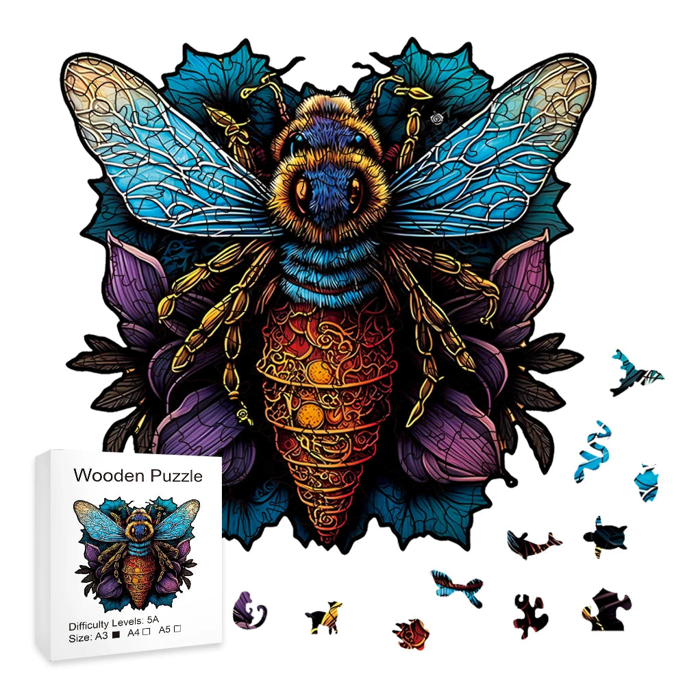 Bee Shaped - Wooden Jigsaw Puzzle