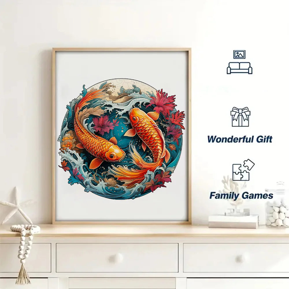 Stunning Japanese Koi - Wooden Jigsaw Puzzle