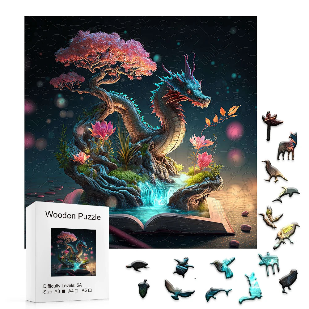 Dreamy Dragon Story - Wooden Jigsaw Puzzle