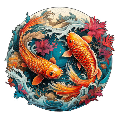 Stunning Japanese Koi - Wooden Jigsaw Puzzle