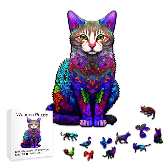 Glowing Kitten Motessori - Wooden Jigsaw Puzzle