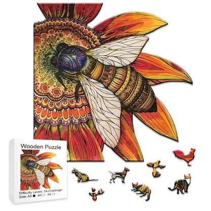 Mysterious Bee - Wooden Jigsaw Puzzle