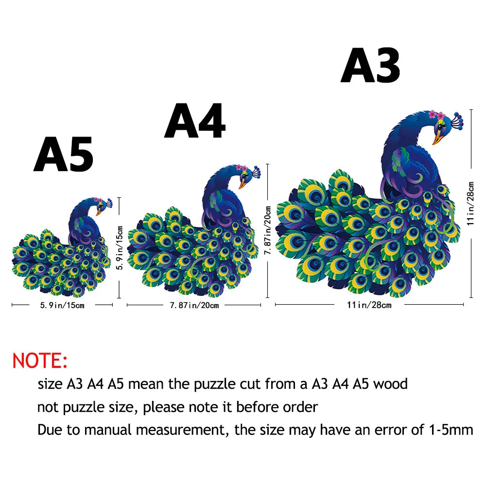 Blooming Peacock - Wooden Jigsaw Puzzle