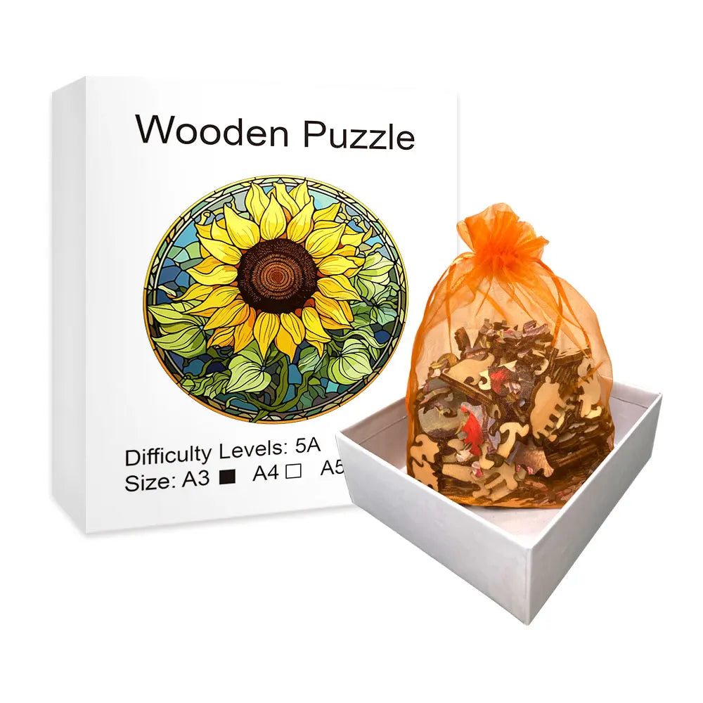 Sunflower Golden - Wooden Jigsaw Puzzle