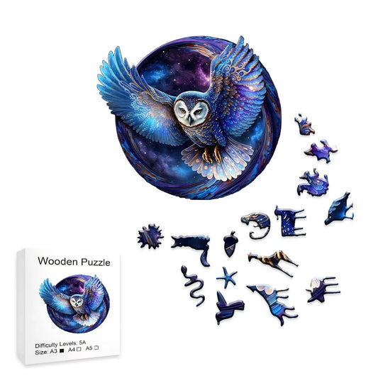 Moon Owl - Wooden Jigsaw Puzzle