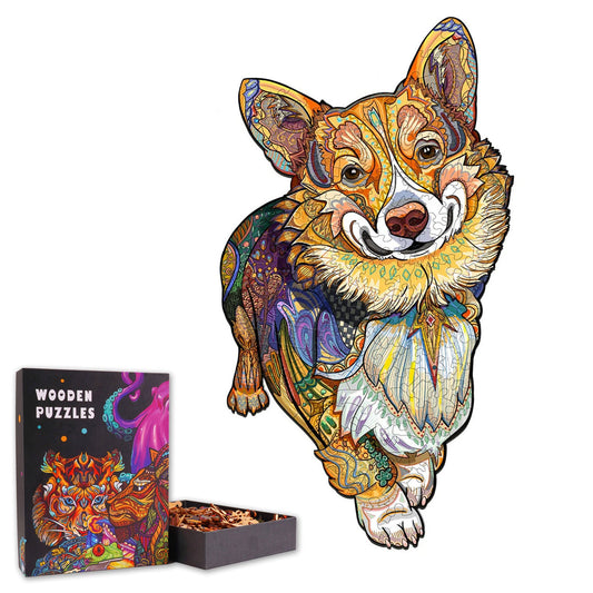 Smart Corgi  - Wooden Jigsaw Puzzle