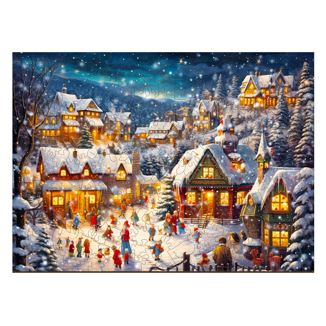 Snowy Night - Wooden Jigsaw Puzzle