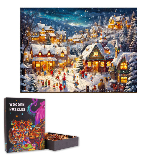 Snowy Night - Wooden Jigsaw Puzzle