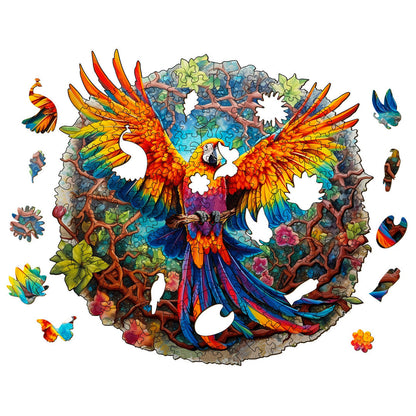 Spread-winged Parrot - Wooden Jigsaw Puzzle