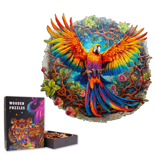 Spread-winged Parrot - Wooden Jigsaw Puzzle