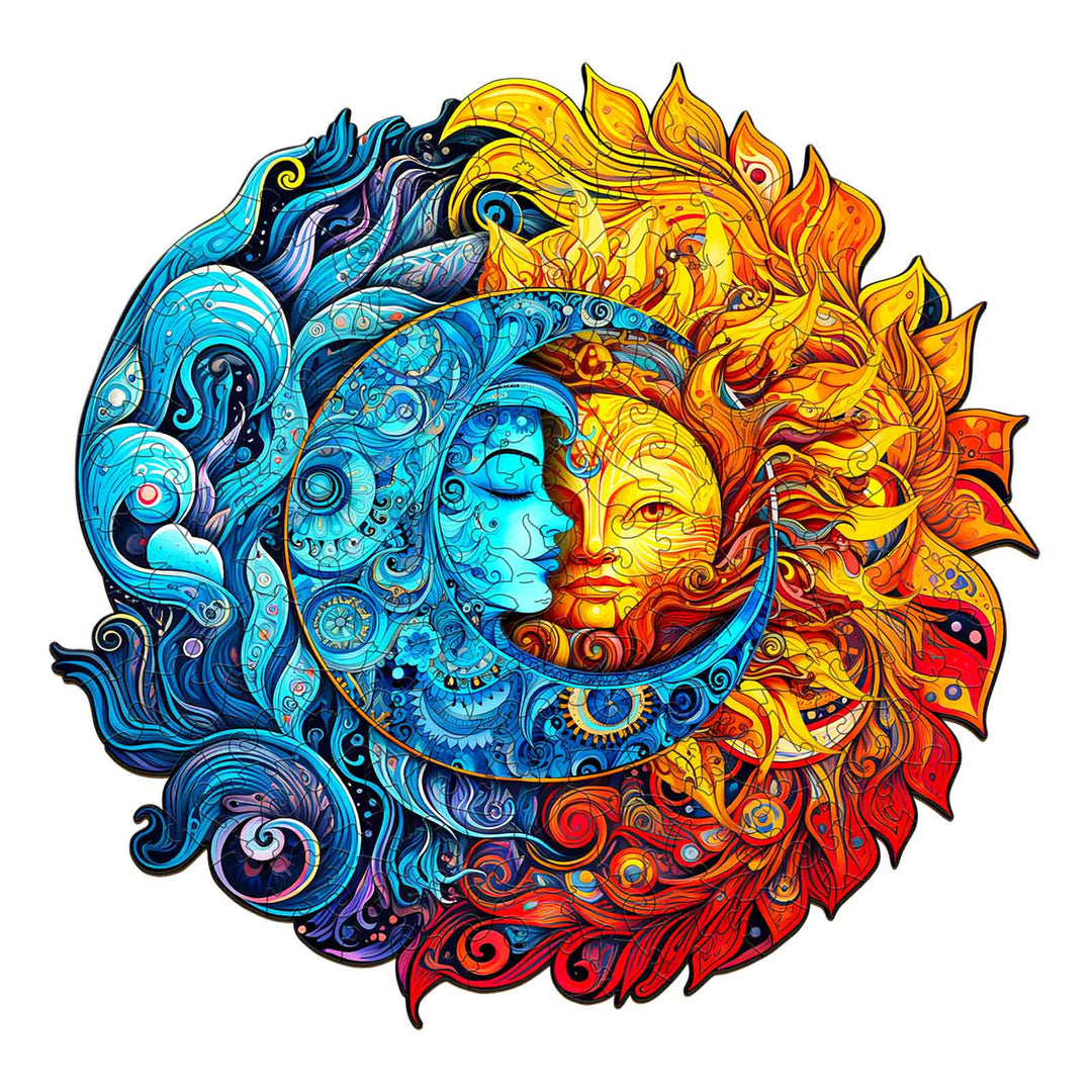 Sun And Moon - Wooden Jigsaw Puzzle