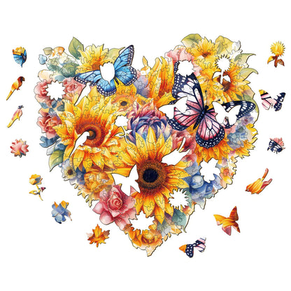 Sunny Garden Love - Wooden Jigsaw Puzzle