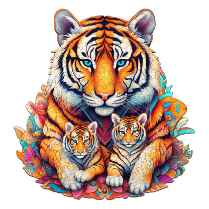 Tiger Family - Wooden Jigsaw Puzzle