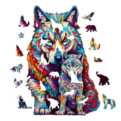 Wolf Family - Wooden Jigsaw Puzzle