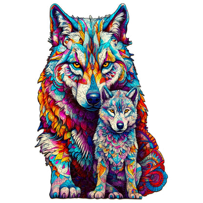 Wolf Family - Wooden Jigsaw Puzzle