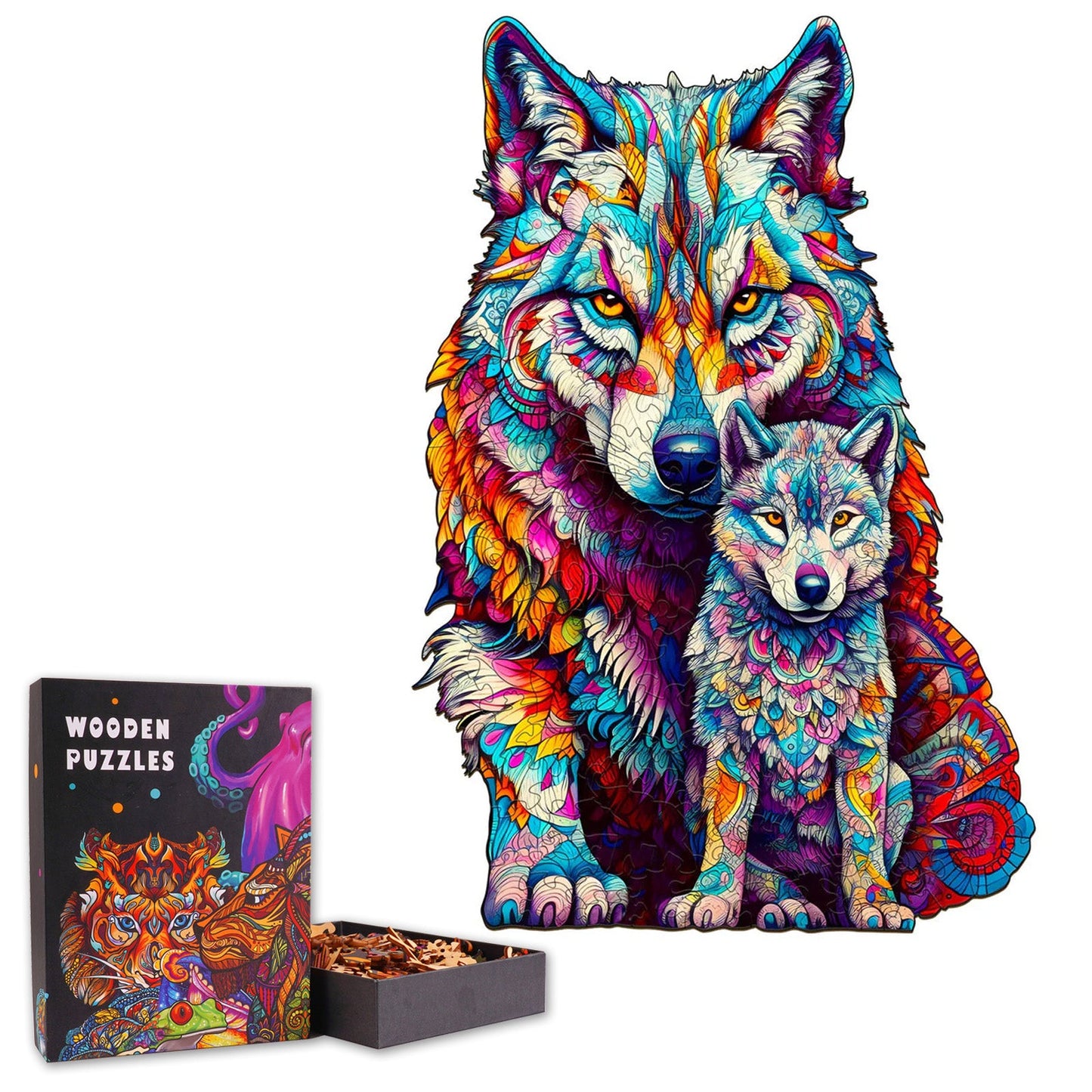 Wolf Family - Wooden Jigsaw Puzzle