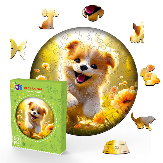 Wooden Jigsaw Puzzle for Kids - Cute Dog