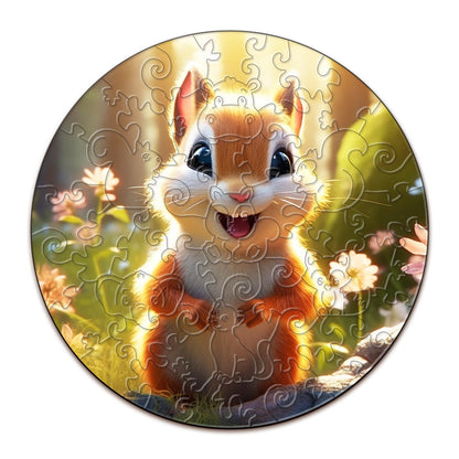 Wooden Jigsaw Puzzle for Kids - Cute Squirrel