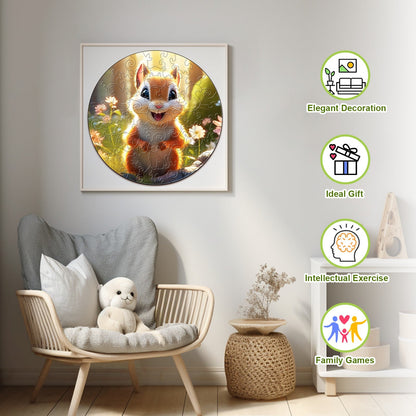 Wooden Jigsaw Puzzle for Kids - Cute Squirrel