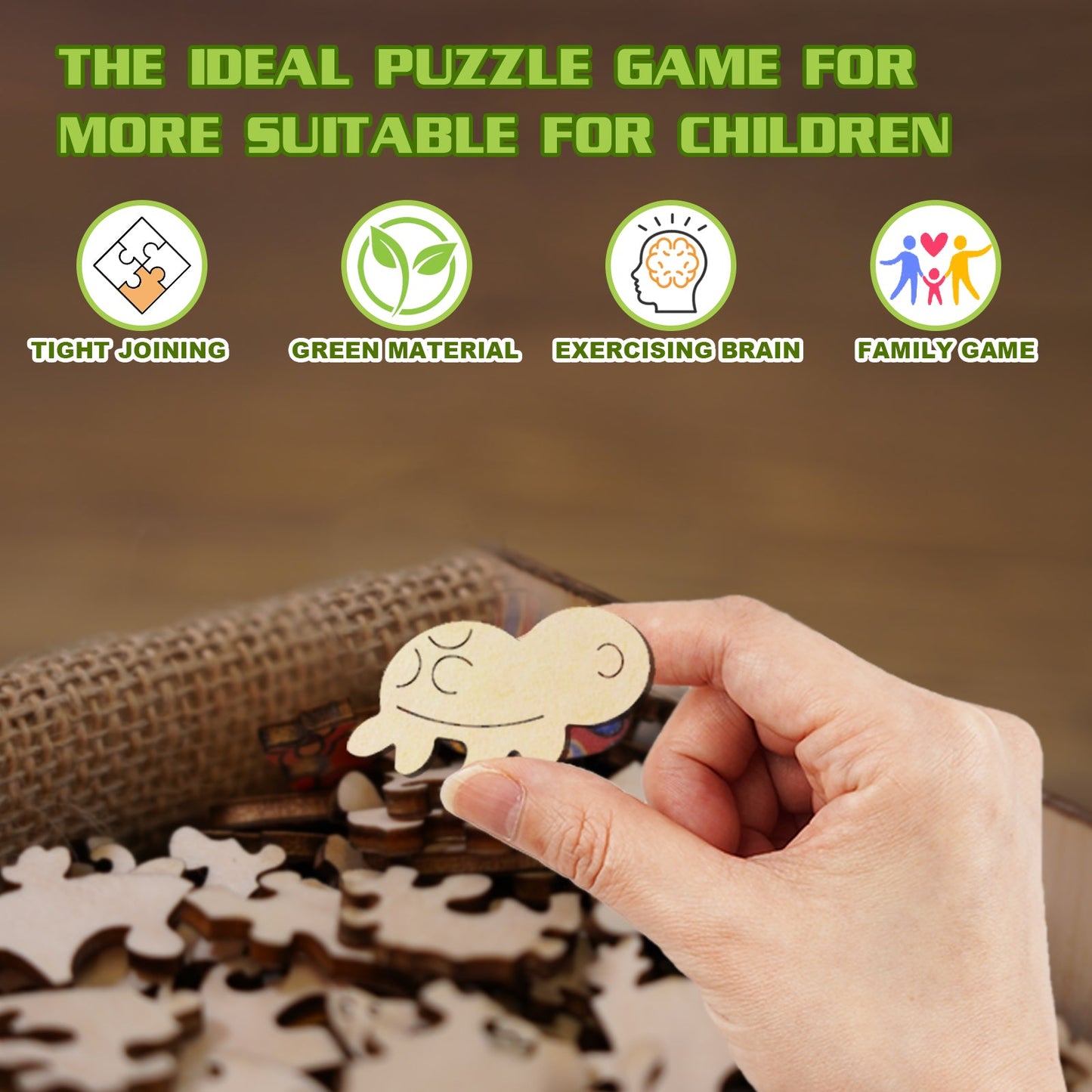 Wooden Jigsaw Puzzle for Kids - Cute Turtle