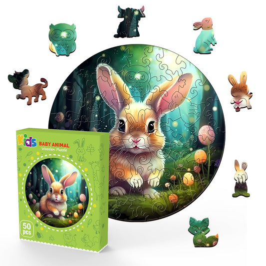 Wooden Jigsaw Puzzle for Kids - Rabbit