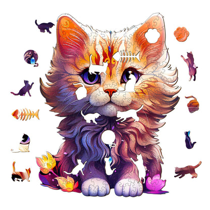 Cute Cat - Wooden Jigsaw Puzzle