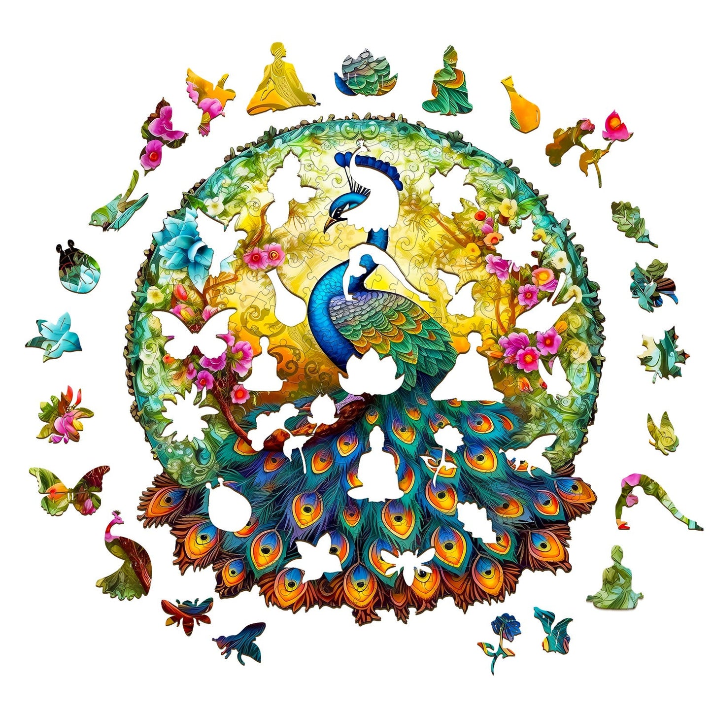 Mandala Peacock - Wooden Jigsaw Puzzle