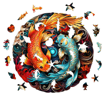 Yin Yang Fish - Wooden Jigsaw Puzzle